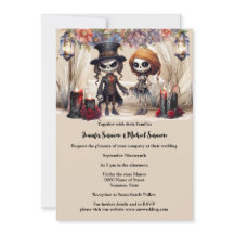 Lichaam bruid bruidegom skelet paar gothic bruilof