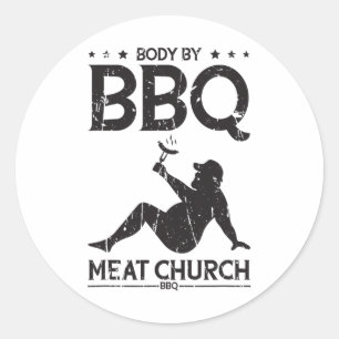 Lichaam door BBQ Meat Church BBQ - BBQ enthousiasm Ronde Sticker