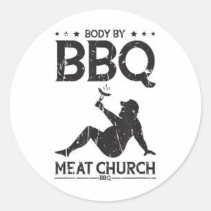 Lichaam door BBQ Meat Church BBQ - BBQ enthousiasm Ronde Sticker