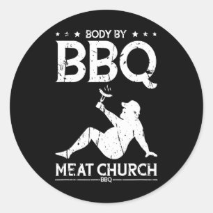 Lichaam door BBQ Meat Church BBQ - BBQ Enthusiasm  Ronde Sticker