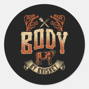 Lichaam door Brisket BBQ Grill Byckyard Cookout Pi Ronde Sticker