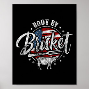 Lichaam door Brisket USA Vlag Patriottische Barbeq Poster