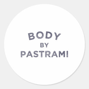 Lichaam door Pastrami Jewish Deli BBQ Party Briske Ronde Sticker