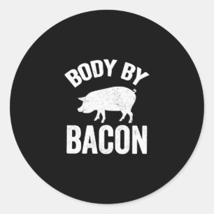 Lichaam door spek varkens liefhebber ronde sticker