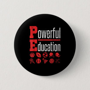 Lichaam Educatie Docent Gym Sport Motivatie School Ronde Button 5,7 Cm