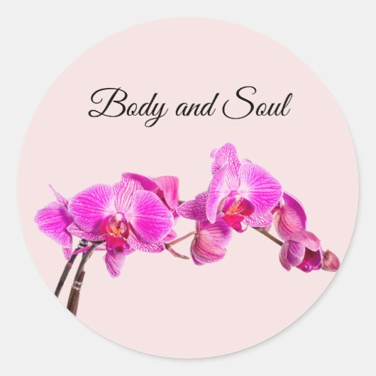 Lichaam- en Soul-floral Spa Ronde Sticker (Voorkant)