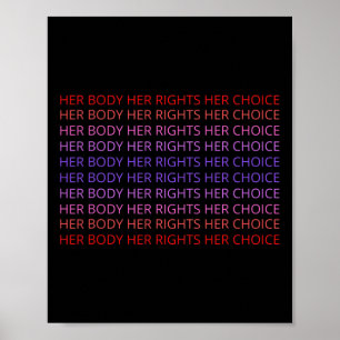 Lichaam Haar Recht Haar Keuze Feministische Vrouwe Poster