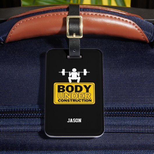 Lichaam in aanbouw Aangepaste naam Bagagelabel (Voorkant Insitu 2)