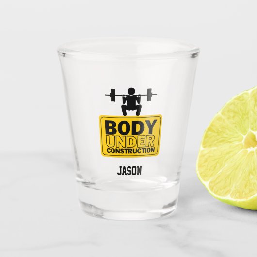 Lichaam in aanbouw Aangepaste naam Shot Glas (Voorkant)