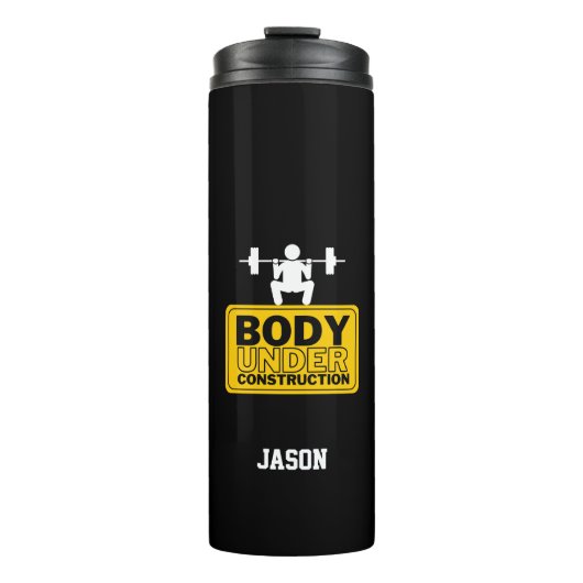 Lichaam in aanbouw Aangepaste naam Thermosbeker (Voorkant)