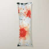 Lichaam Kussen Bloemen Wit Zwart Kubist (Voorkant Verticaal)