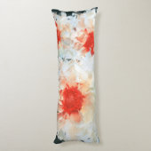 Lichaam Kussen Bloemen Wit Zwart Kubist (Achterkant (Verticaal))
