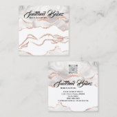 Lichaam Logo Sculpting Marble Roos Glitter QRCODE Vierkante Visitekaartje (Voorkant / Achterkant)