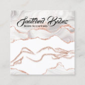 Lichaam Logo Sculpting Marble Roos Glitter QRCODE Vierkante Visitekaartje (Voorkant)