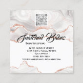 Lichaam Logo Sculpting Marble Roos Glitter QRCODE Vierkante Visitekaartje (Achterkant)
