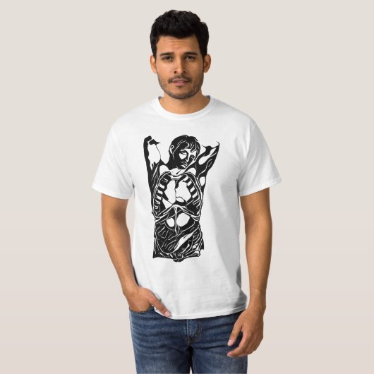 lichaam Mannelijke menselijke anatomie abstracte k T-shirt (Voorkant volledig)