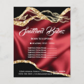 Lichaam Massagesculpting Logo Goud Prijslijst Flyer (Achterkant)
