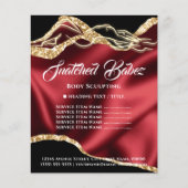 Lichaam Massagesculpting Logo Goud Prijslijst Flyer (Voorkant)