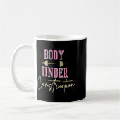 Lichaam onder constructie Funny Motivational Worko Koffiemok (Links)