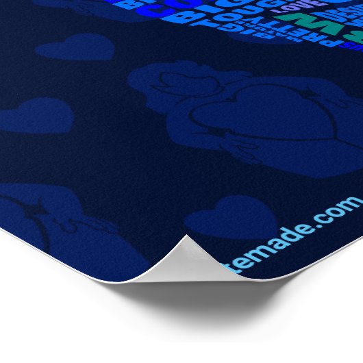 Lichaam Positief poster 3 in blauw (Hoek)