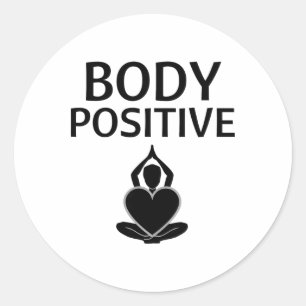 Lichaam Positieve Vreedzame Yoga Houding Zelfliefd Ronde Sticker