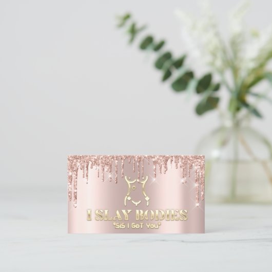 Lichaam Sculpting Beauty Logo Glitter Gold Logo Visitekaartje (Staand voorkant)