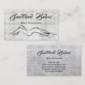 Lichaam Sculpting Beauty Logo Massage Silver Grey Visitekaartje (Voorkant / Achterkant)