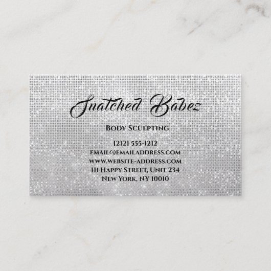 Lichaam Sculpting Beauty Logo Massage Silver Grey Visitekaartje (Achterkant)