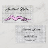 Lichaam Sculpting Beauty Logo Massage Silver Pink Visitekaartje (Voorkant / Achterkant)