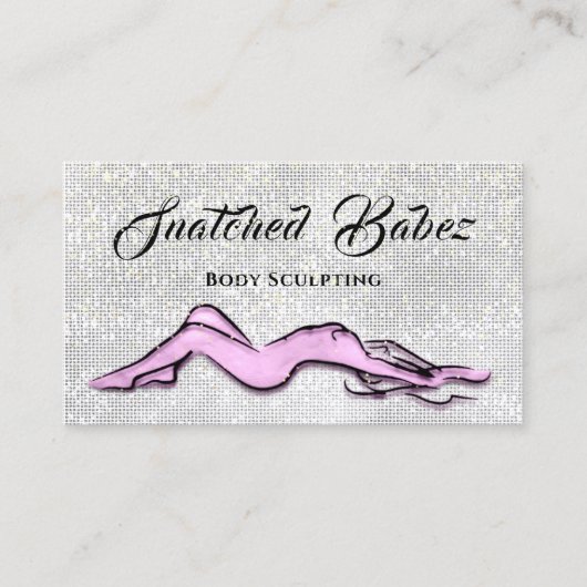 Lichaam Sculpting Beauty Logo Massage Silver Pink Visitekaartje (Voorkant)