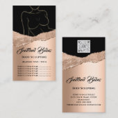 Lichaam Sculpting Logo Gold SPA Roos Black Busines Visitekaartje (Voorkant / Achterkant)