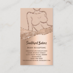 Lichaam Sculpting Logo Gold SPA Roos Glitter Visitekaartje