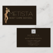 Lichaam Sculpting QR Code Logo Black Skinny Visitekaartje (Voorkant / Achterkant)