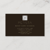 Lichaam Sculpting QR Code Logo Black Skinny Visitekaartje (Achterkant)