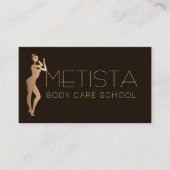 Lichaam Sculpting QR Code Logo Black Skinny Visitekaartje (Voorkant)