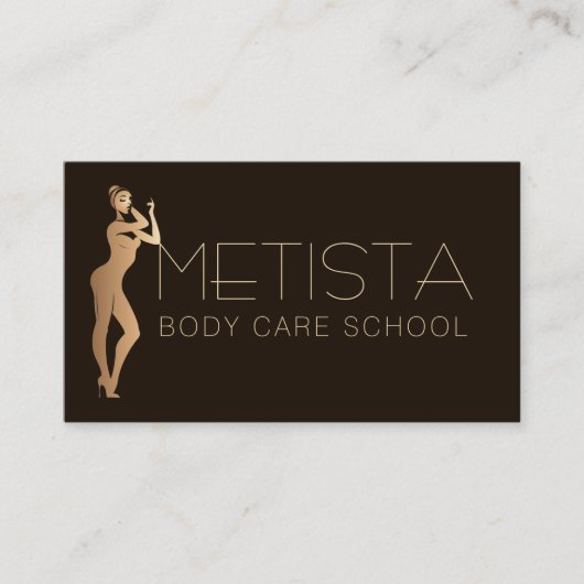 Lichaam Sculpting QR Code Logo Black Skinny Visitekaartje (Voorkant)