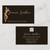 Lichaam Sculpting QR Code Logo Zwart wit Roos Visitekaartje (Voorkant / Achterkant)