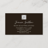 Lichaam Sculpting QR Code Logo Zwart wit Roos Visitekaartje (Achterkant)