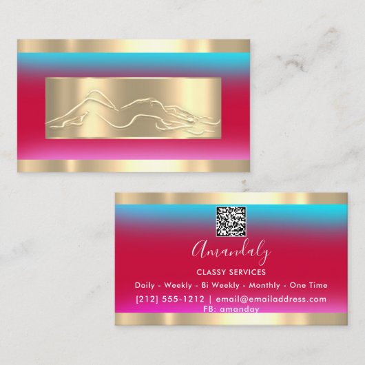 Lichaam Slupende SPA-code Logo rokerblauw rood gou Visitekaartje (Voorkant / Achterkant)