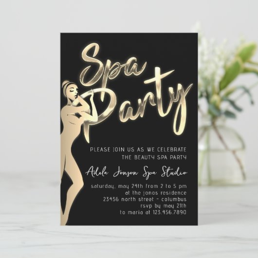 Lichaam SPA Direct downloaden Gold Black White Kaart (Staand voorkant)