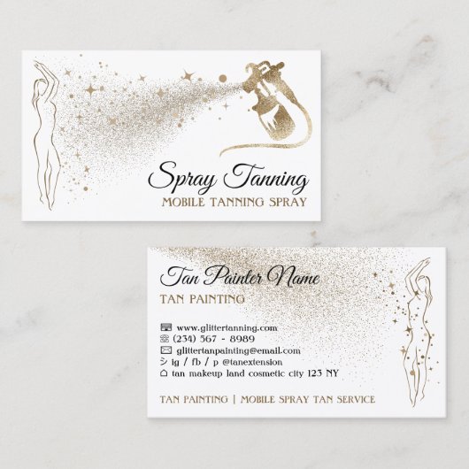 Lichaam Tan Spray Gold Visitekaartje (Voorkant / Achterkant)