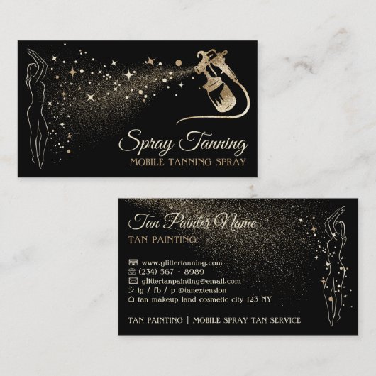 Lichaam Tan Spray Visitekaartje (Voorkant / Achterkant)