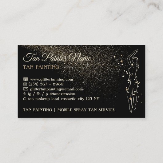 Lichaam Tan Spray Visitekaartje (Achterkant)