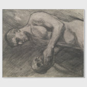 Lichaam van een Man dat de schedel vasthoudt (door Cadeaupapier (Vlak)