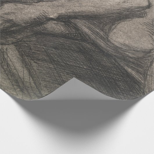 Lichaam van een Man dat de schedel vasthoudt (door Cadeaupapier (Hoek)