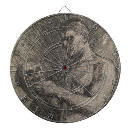 Lichaam van een Man dat de schedel vasthoudt (door Dartbord