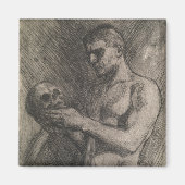 Lichaam van een Man dat de schedel vasthoudt (door Magneet (Voorkant)