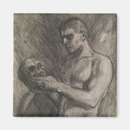 Lichaam van een Man dat de schedel vasthoudt (door Magneet