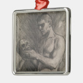 Lichaam van een Man dat de schedel vasthoudt (door Metalen Ornament (Links)