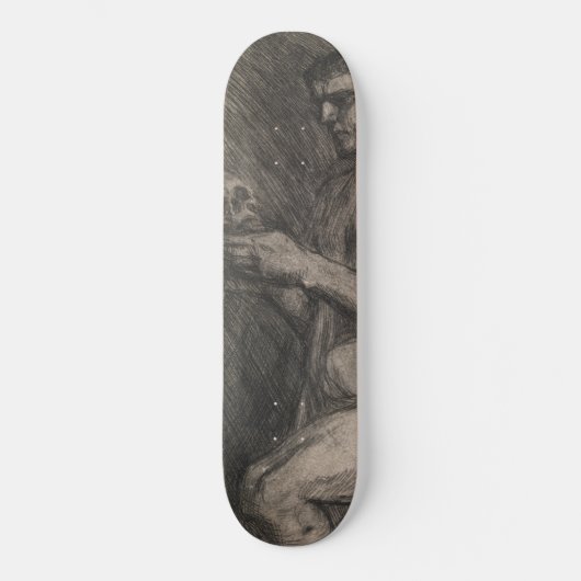 Lichaam van een Man dat de schedel vasthoudt (door Persoonlijk Skateboard (Voorkant)